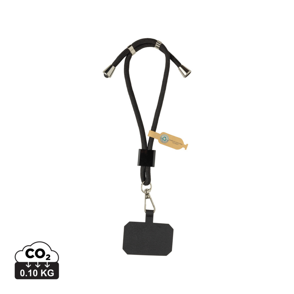 Logo trade mainoslahja kuva: CarryLoop RCS -säädettävä puhelinrannehihna, kierrätetty PET
