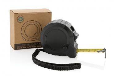 Logotrade reklaminės dovanos nuotrauka: RCS perdirbto plastiko 5M/19 mm juosta su sustabdymo mygtuku