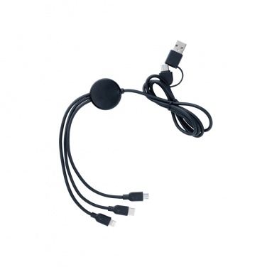 Logotrade Ideja dāvanas foto: RCS pārstrādāta TPE un otrreizēji pārstrādāta plastmasas 6-in-1 kabelis