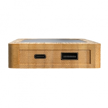 Logotrade korporatīvās dāvanas foto: Sunwick 10 000 mAh bambusa saules enerģijas banka