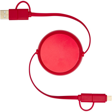 Logotrade biznesa dāvanas foto: Alasia 5-in-1 100 cm otrreizēji pārstrādātas plastmasas un alumīnija izvelkama datu sinhronizācija un 45 W ātrās uzlādes kabelis