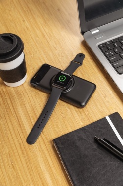 Логотрейд бизнес-подарки картинка: Беспроводной внешний аккумулятор емкостью 10 000 мАч с зарядным устройством для часов