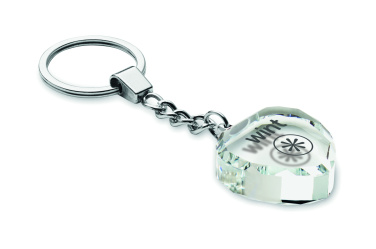 Логотрейд pекламные cувениры картинка: Glass heart award key ring