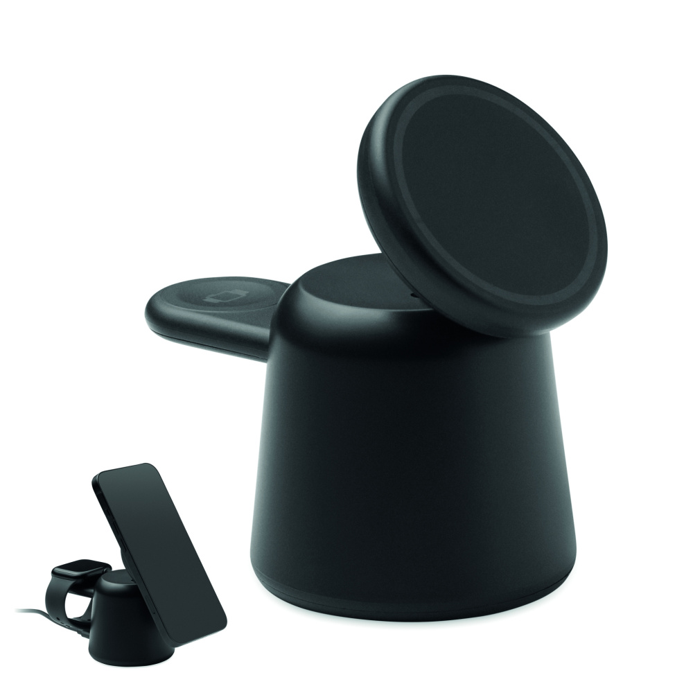 Лого трейд pекламные продукты фото: 3 in 1 wireless charger 15W