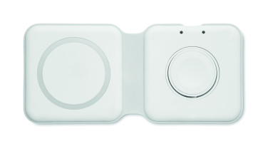 Logotrade kampanjprodukter bild: 2 i 1 hopfällbar laddare 15W